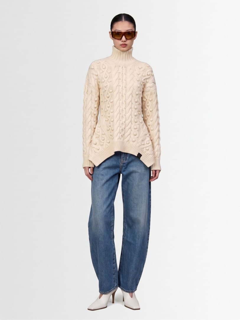 Stella McCartney: Jersey de lana con peplum de punto trenzado Bobble