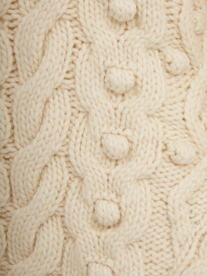 Stella McCartney: Jersey de lana con peplum de punto trenzado Bobble