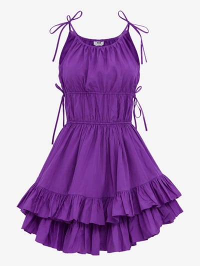 MSGM - Taffeta mini dress with ruffle