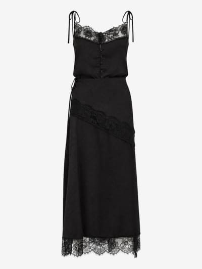 MSGM - Satin long dress with lace