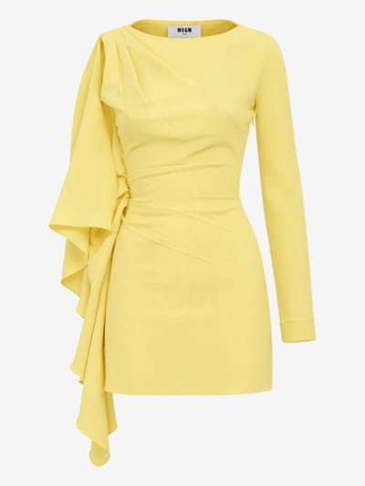 MSGM - Asymmetric mini dress with maxi rouches