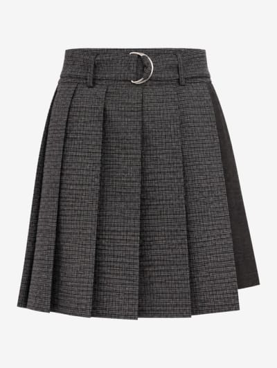 MSGM - Minigonna plissettata in lana con cintura