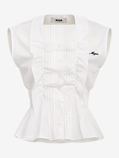 MSGM - Cotton short-slevee shirt with logo