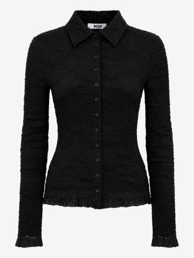 MSGM - Button-up shirt with lace trim