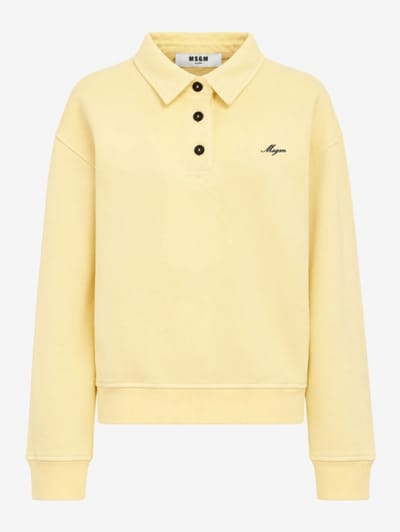 MSGM - Felpa con colletto polo e logo