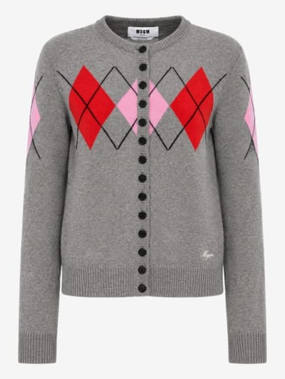 MSGM - Argyle pattern cardigan