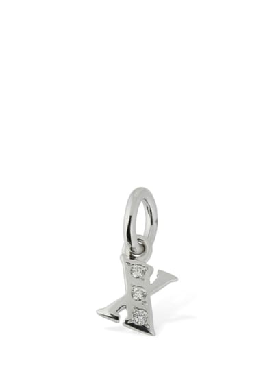 DoDo - 18KT White gold X charm w/ diamonds
