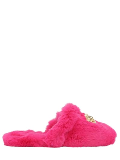 Versace - Medusa faux fur slippers