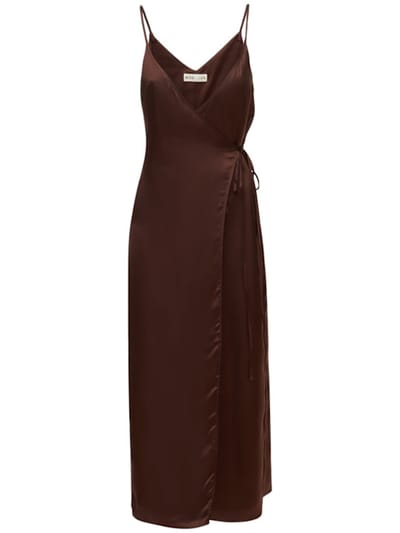 Bite Studios - WRAP SATIN CUPRO MIDI DRESS