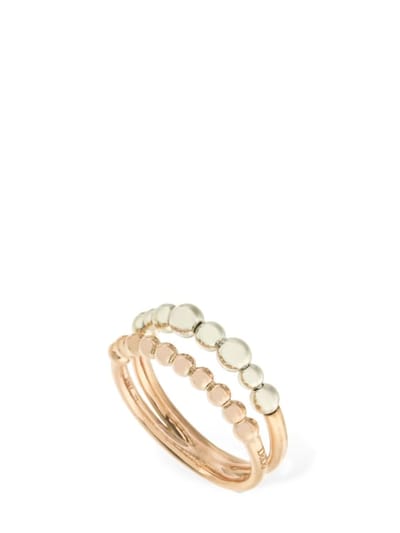DoDo - 9KT Bollicine rose gold & silver ring