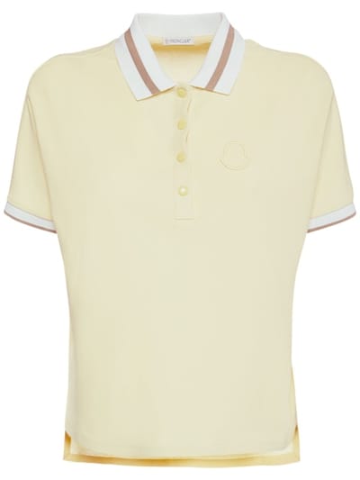 Moncler - Polo cotton jersey logo top