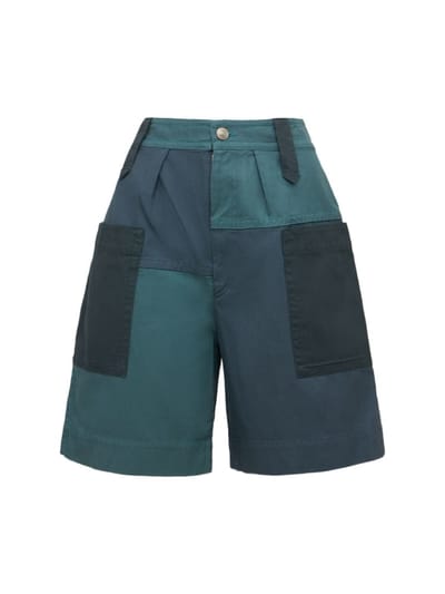 Marant Etoile - Kalerna cotton & linen patchwork shorts