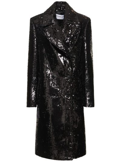 Michael Kors Collection - Chesterfield亮片双排扣大衣