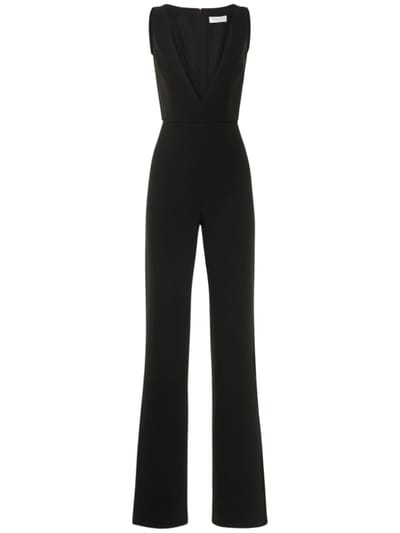 Michael Kors Collection - 羊毛混纺绉纱V领连身裤