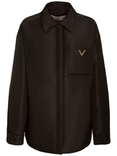 Valentino - 大廓型填充真丝罗缎衬衫