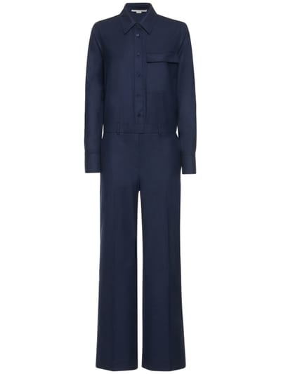 Stella McCartney - Casual羊毛法兰绒连身裤