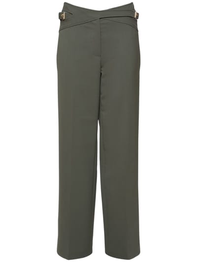 Dion Lee - 双面布紧凑羊毛混纺阔腿裤