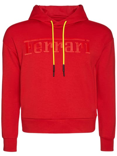 Ferrari - 光滑科技织物连帽卫衣