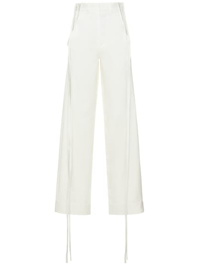 Ann Demeulemeester - Anneke蜡涂层棉质阔腿裤