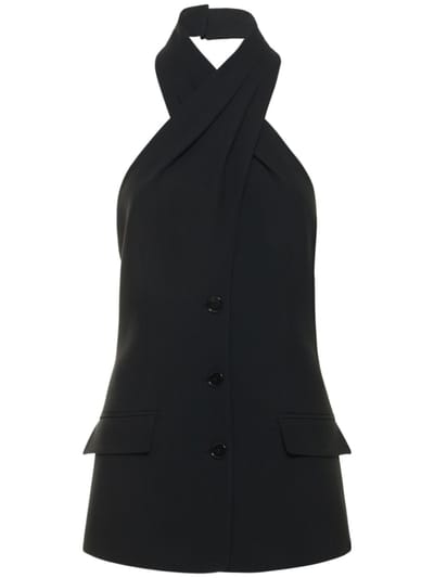 Michael Kors Collection - 绉纱sable交叉西服马甲