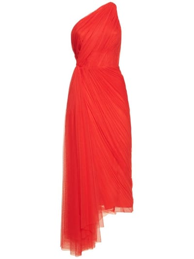 Maria Lucia Hohan - Abito midi monospalla in tulle plissé