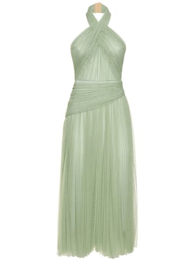 Maria Lucia Hohan - Abito midi halter in tulle plissé