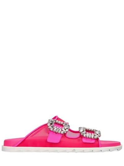 Roger Vivier - 10毫米Slidy Viv网眼平底凉鞋