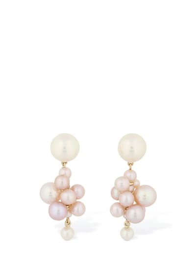Sophie Bille Brahe - 14kt黄金&珍珠Botticelli玫瑰耳环