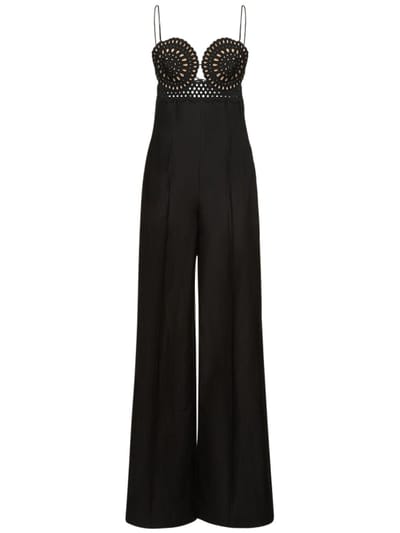 Stella McCartney - Mono en mezcla de lino con bordados