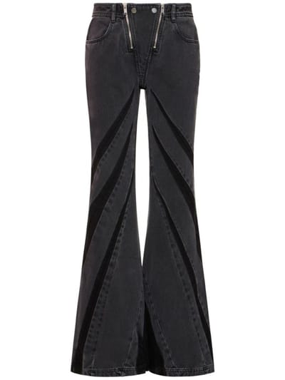 Dion Lee - 低腰拉链细节喇叭牛仔裤