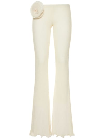 Magda Butrym - 花朵装饰打褶针织喇叭裤
