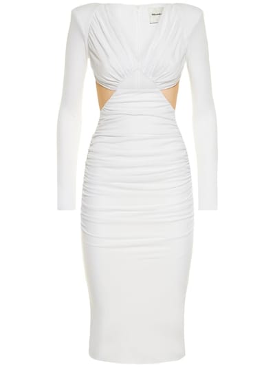Roland Mouret - 粘胶纤维平纹针织V领迷笛连衣裙