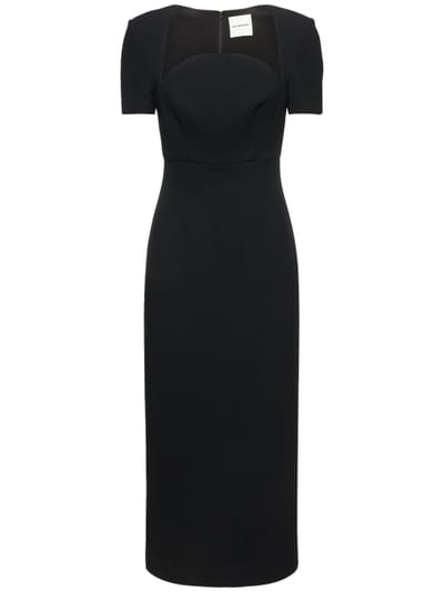 Roland Mouret - Moon羊毛绉纱迷笛连衣裙