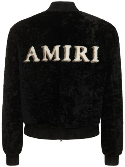 Amiri - 正面拉链剪羊毛飞行员夹克