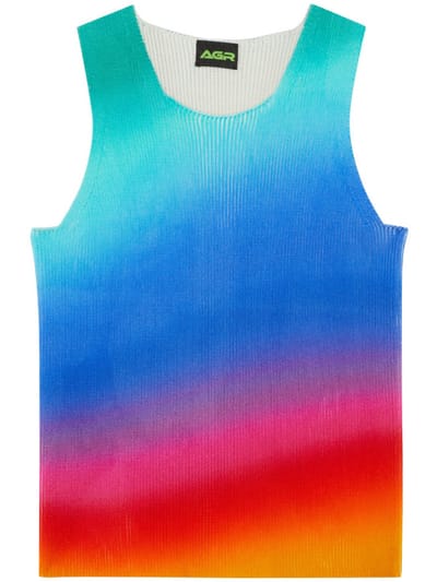 Agr - 渐变色棉质针织背心