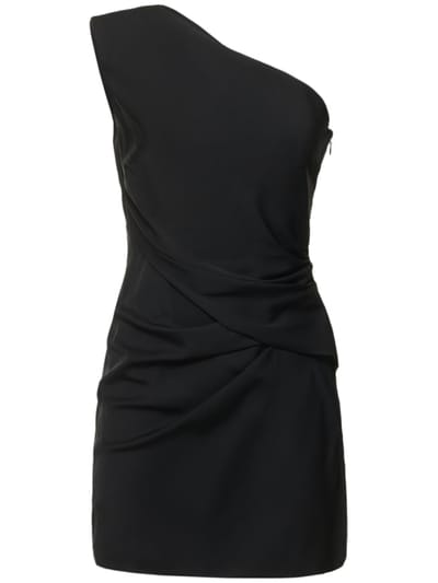 Roland Mouret - 不对称弹力真丝绉纱迷你连衣裙