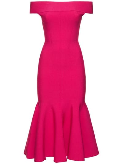 Roland Mouret - 露肩粘胶纤维针织迷笛连衣裙