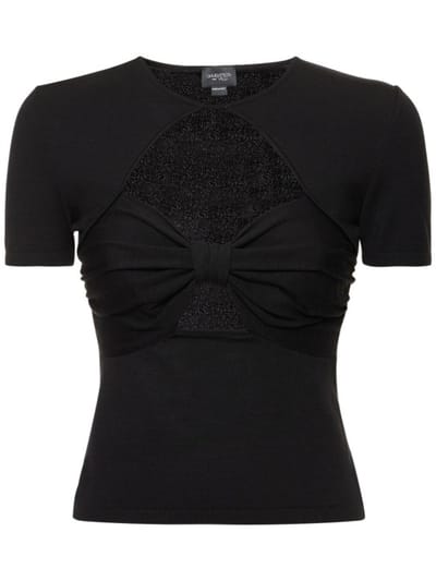 Giambattista Valli - 粘胶纤维平纹针织镂空上衣