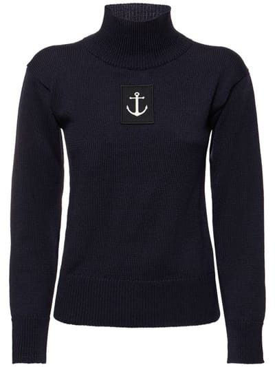 Jil Sander - Logo羊毛针织高领毛衣