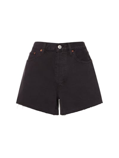 RE/DONE - Shorts a vita alta con orlo sfrangiato