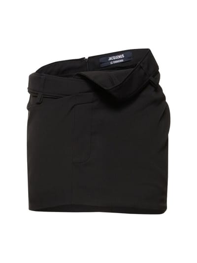 Jacquemus - La Mini Jupe Bahia羊毛绉纱迷你短裙