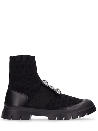 Roger Vivier - 20毫米Walkyviv针织袜子靴