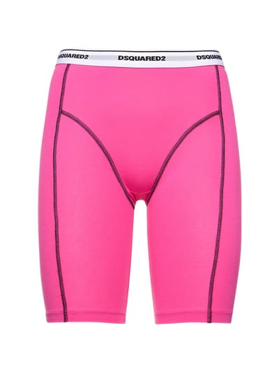 Dsquared2 - Logo棉质平纹针织机车短裤