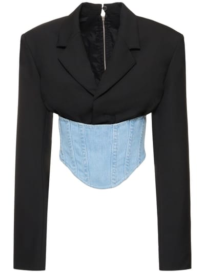 Dion Lee - 羊毛双面布&牛仔西服夹克