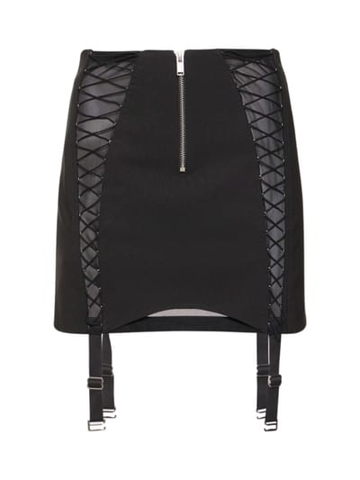 Dion Lee - 羊毛混纺双面布拉链开合迷你短裙