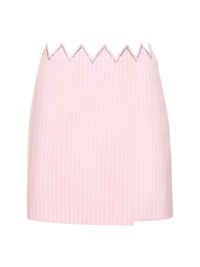 Mach & Mach - 装饰条纹棉质迷你短裙
