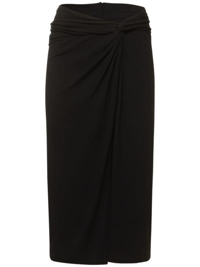 Michael Kors Collection - 垂褶哑光粘胶纤维平纹针织迷笛半身裙
