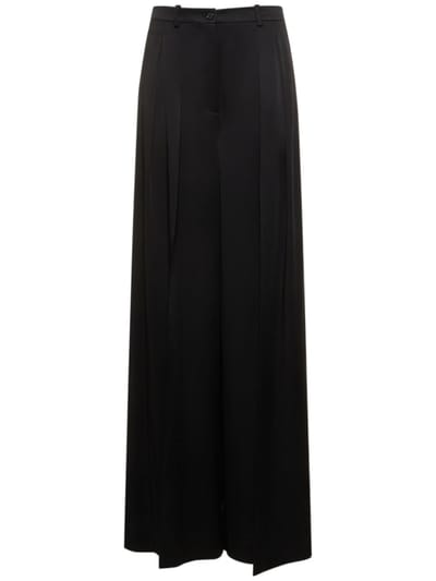 Michael Kors Collection - 高腰打褶绸缎阔腿裤