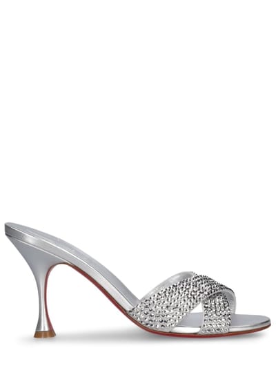 Christian Louboutin - 85毫米Mariza层压亮面皮革穆勒鞋