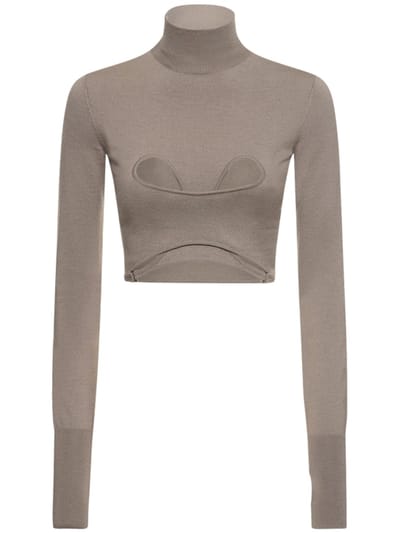 Dion Lee - 镂空针织高领短款上衣